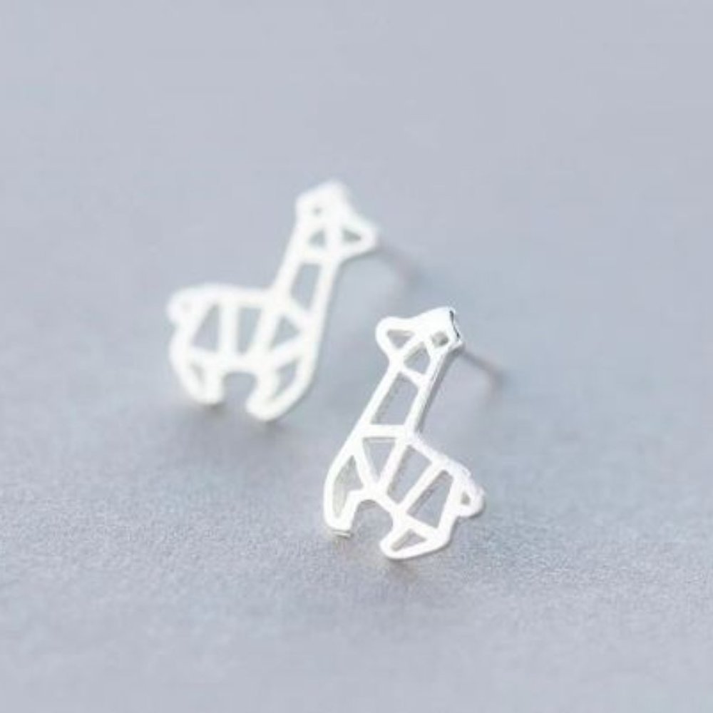 Sterling Silver Giraffe Earrings Small